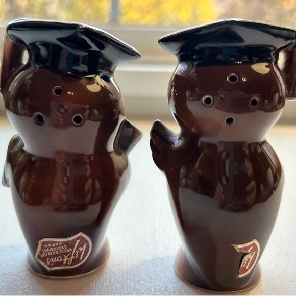 Vintage Lefton salt and pepper shakers MCM 1950’s Wise Owl anthropomorphic two - Picture 8 of 8